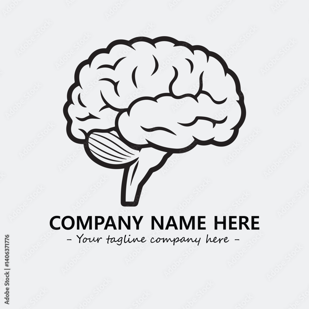 Brain illustration black and white for logo company vector image
Brain illustration black and white for logo company vector image