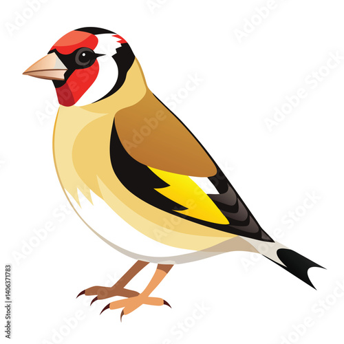 European Goldfinch isolated on white background