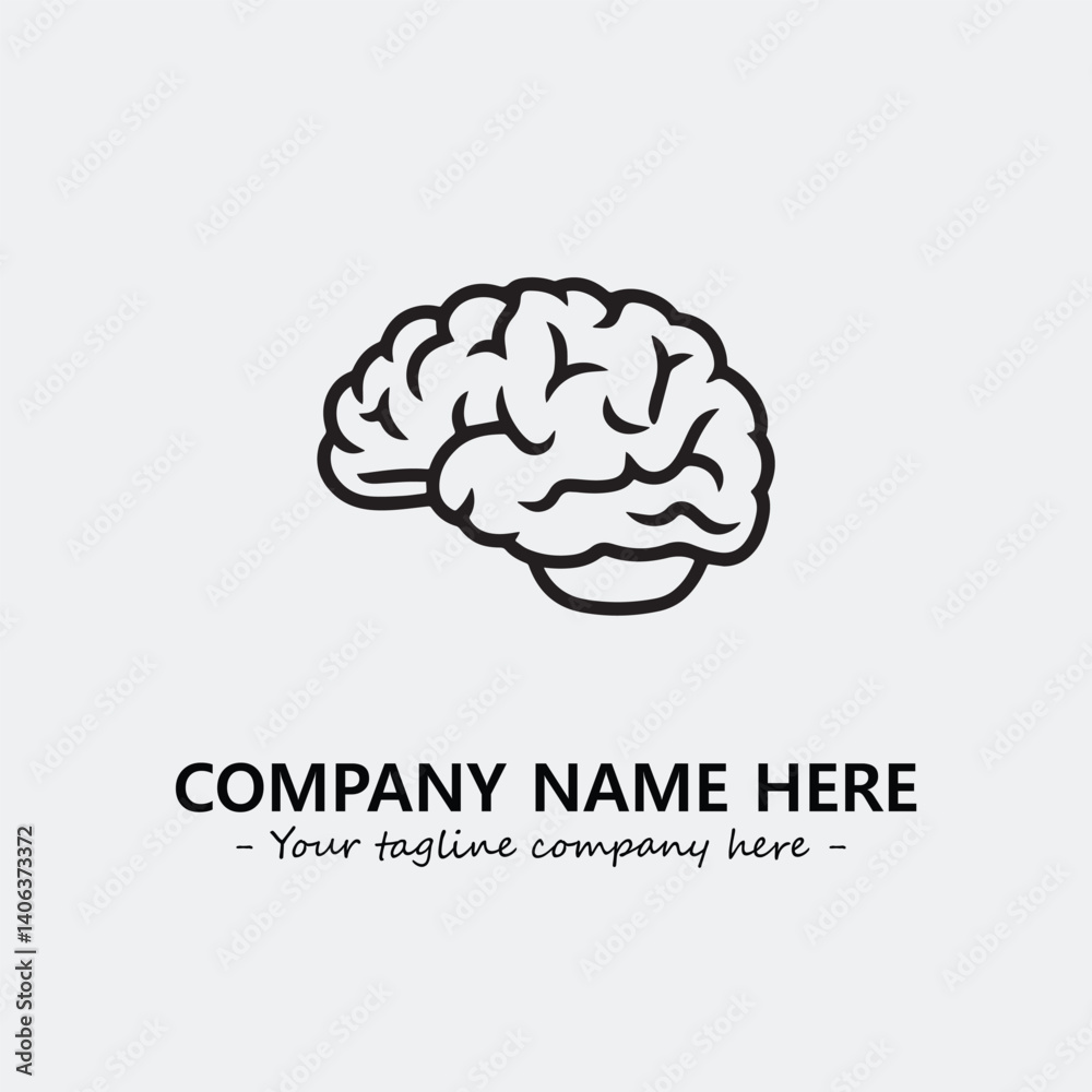 Brain illustration black and white for logo company vector image
Brain illustration black and white for logo company vector image