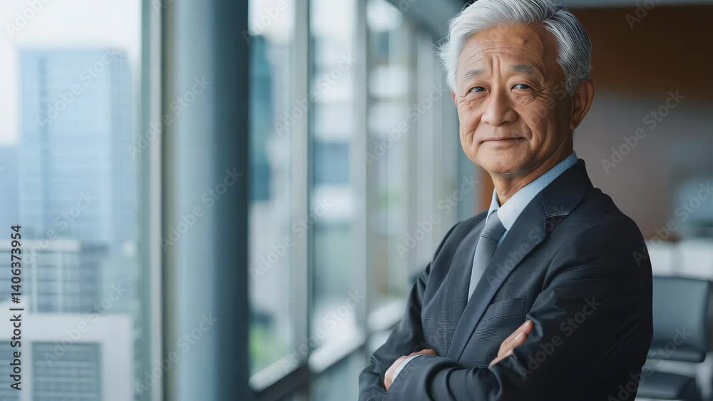 A confident elderly businessman with silver hair and glasses smiles warmly in a modern office, embodying leadership and professionalism amidst an inspiring environment. A confident elderly businessman with silver hair and glasses smiles warmly in a modern office, embodying leadership and professionalism amidst an inspiring environment.