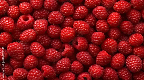 Fresh Ripe Red Raspberries Close-Up on a Dark Background Perfect for Culinary and Health Projects