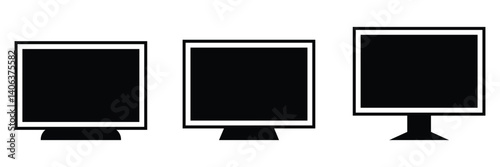  computer monitor icons . Computer icon set. 