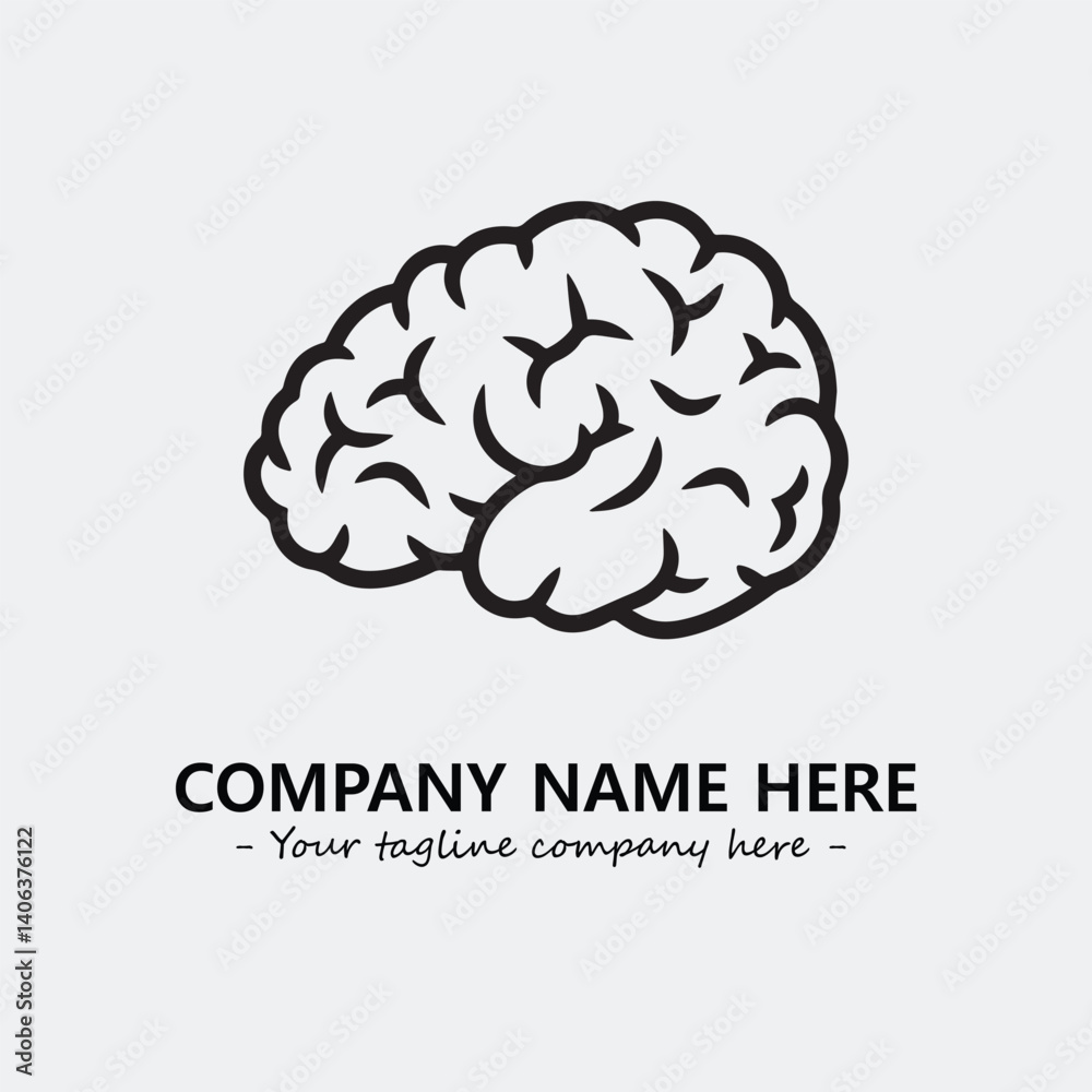 Brain illustration black and white for logo company vector image
Brain illustration black and white for logo company vector image