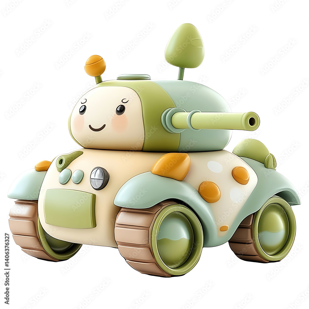 Naklejka premium toy car on a white background, isolated on white background, cartoon 3d