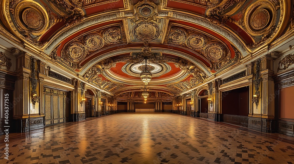 Obraz premium Ornate Hall Interior with Detailed Architecture