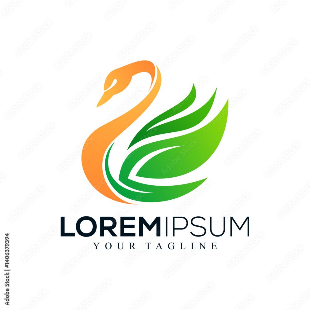 Fototapeta premium Abstract swan logo design