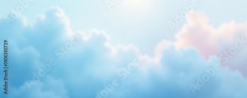 Soft pastel light blue abstract background with blurred cloud-like shapes and gentle gradients, background, sky, gradients