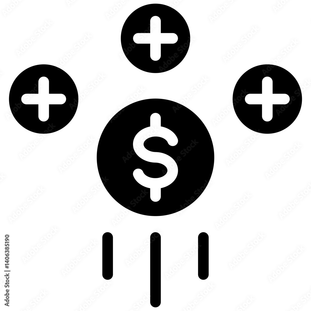 Obraz premium Benefit Glyph Icon Style