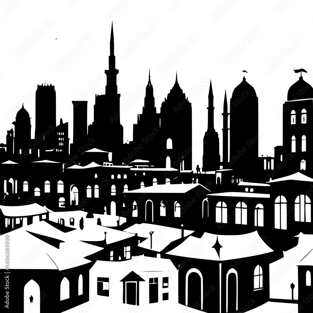 Fototapeta premium city skyline silhouette