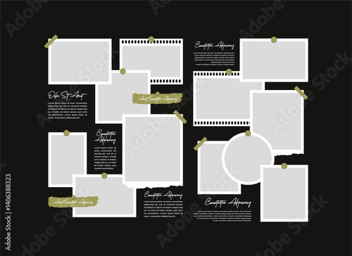 Pictures or photos frame collage abstract photo frames and digital photo wall template