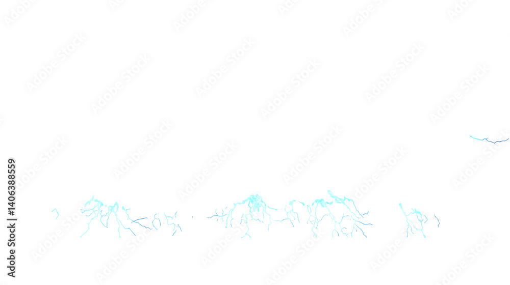 Fototapeta premium Dark thunder cloud with lightning bolt isolated on white background