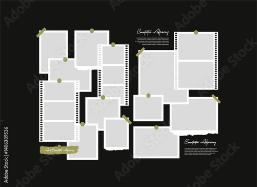 Pictures or photos frame collage abstract photo frames and digital photo wall template