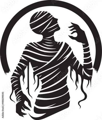mummy vector Black and white