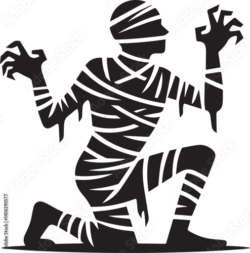mummy vector Black and white