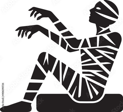 mummy vector Black and white