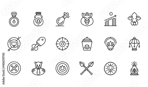 Black field and variation icon set symbol coloring page outline design with bold geometric icons great for those who enjoy coloring as a form of creative expression and relaxation
