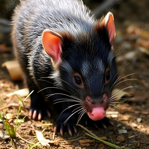 The Tasmanian devil, Sarcophilus harrisii, is an endangered species afflicted by diseases of Australia