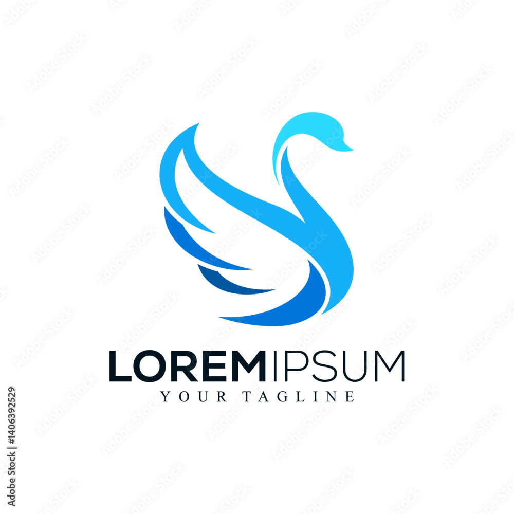 Abstract swan logo design Abstract swan logo design