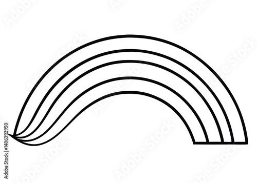 Rainbow line art silhouette vector for weather, hope, and positivity themes