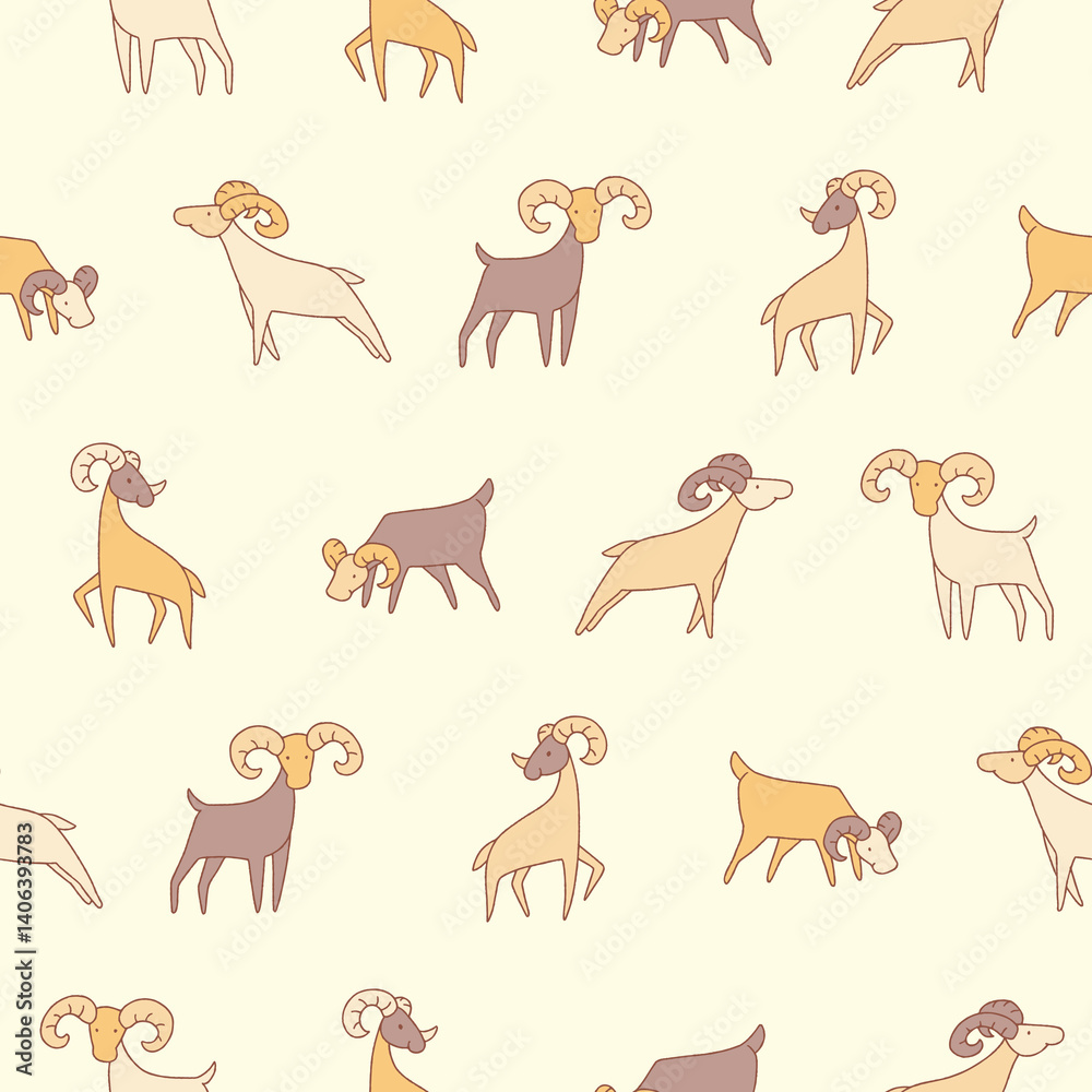 Fototapeta premium Vector Goat Pattern Illustration Seamless for Wallpaper Background Cover Packaging