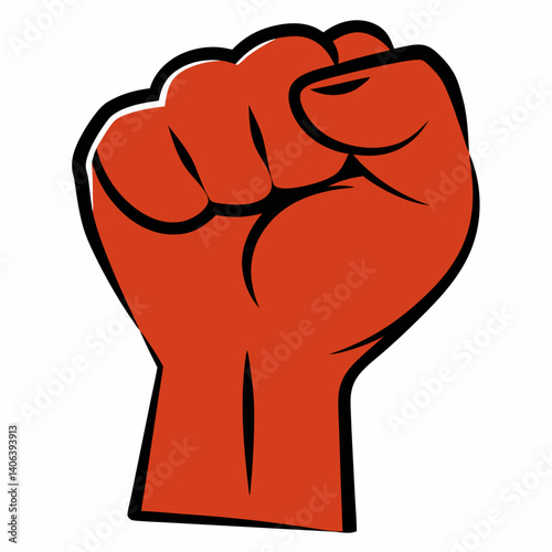 Raised Fist Power Symbol Vector Illustration.