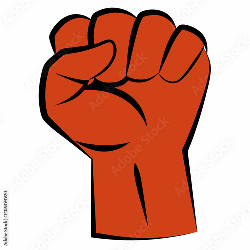 Raised Fist Power Symbol Vector Illustration.