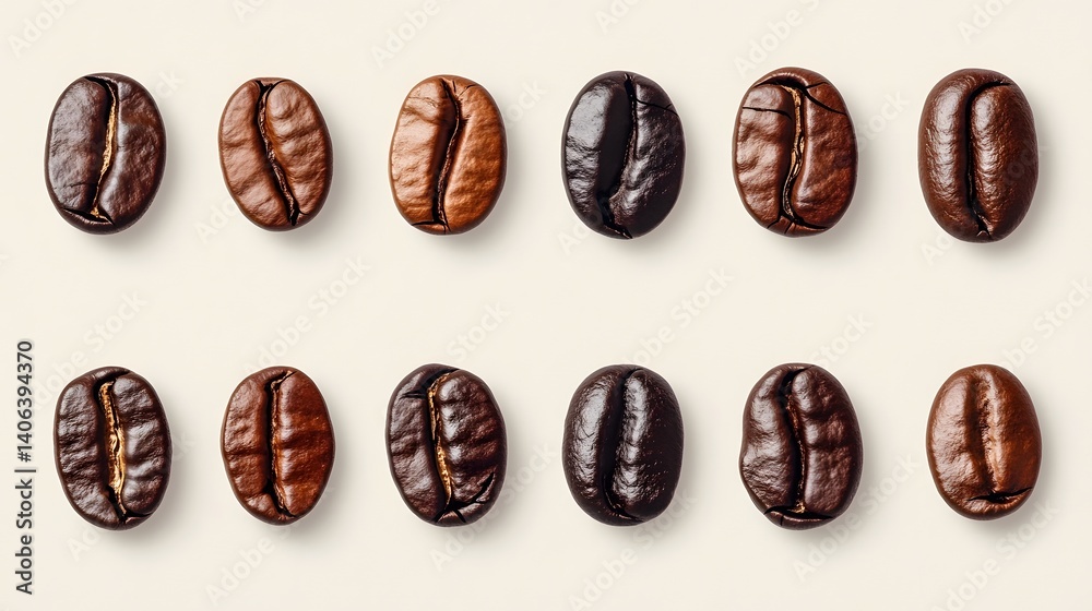 Isolated Roasted Coffee Beans Elements for Branding and Menu Design Isolated Roasted Coffee Beans Elements for Branding and Menu Design