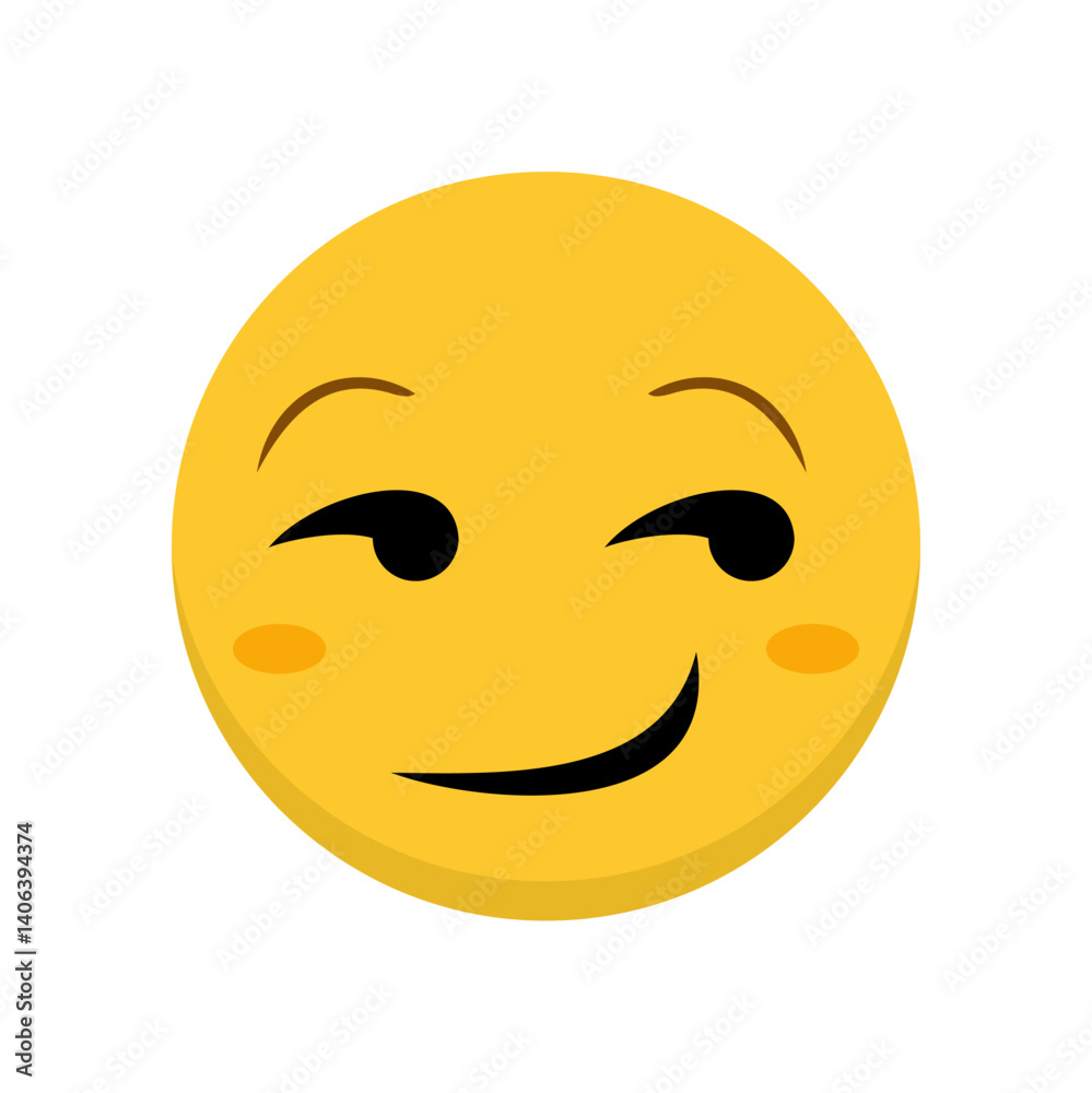 Fototapeta premium flirting face smug face suggestive face funny yellow emoticon emoticon for web