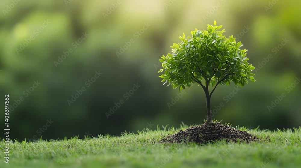 Thriving Tree Representing Ecological Balance and Green Initiatives Thriving Tree Representing Ecological Balance and Green Initiatives