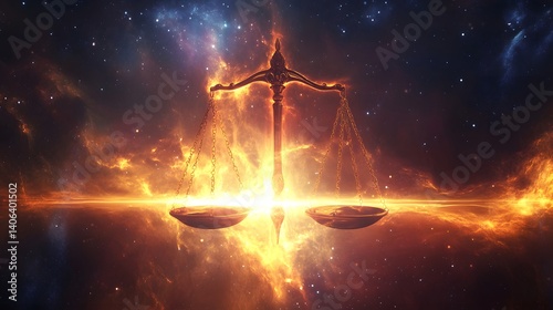 Cosmic scales of justice in fiery nebula