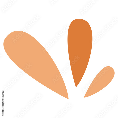 Abstract orange leaf or petal shapes in a modern flat style. Great for nature-themed, botanical, or eco-friendly graphic design and decoration.