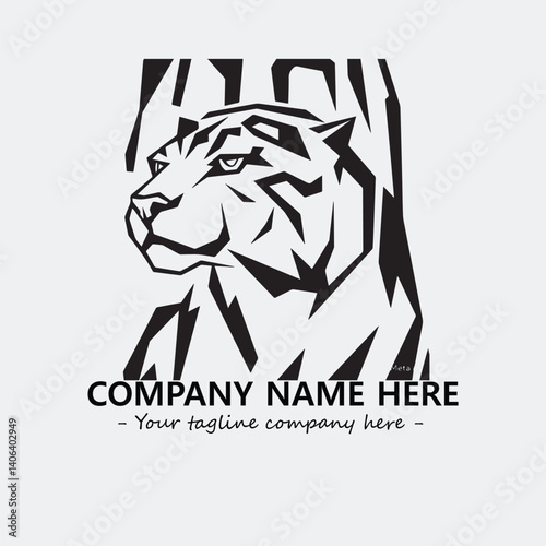 Panther illustration black and white for logo company vector image
