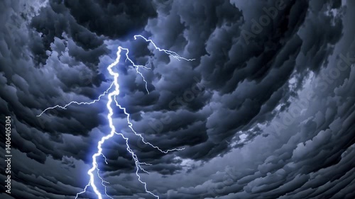 Frozen lightning strikes outdoors thunderstorm storm