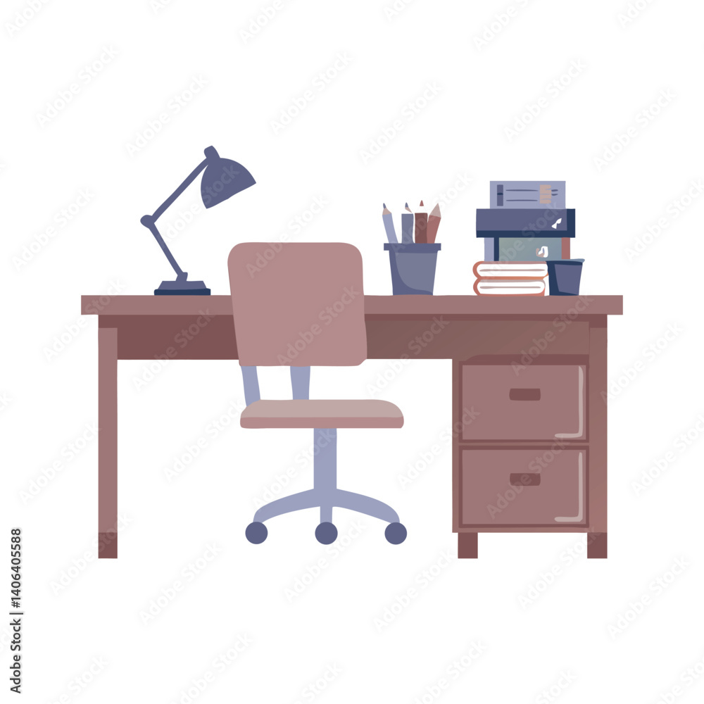 Set of Office Desk Vector, Workspace Illustration, Modern Furniture Clipart, White Background Office Design, Home Office Elements Set of Office Desk Vector, Workspace Illustration, Modern Furniture Clipart, White Background Office Design, Home Office Elements