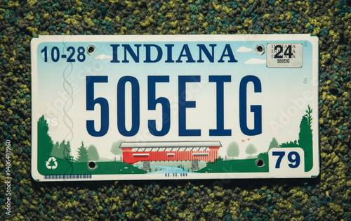 Indiana License Plate for driving and dmv