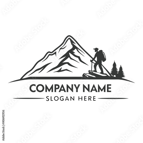 Mountain Hiking Adventure Logo