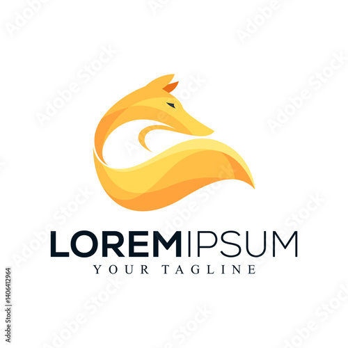 Abstract fox logo design