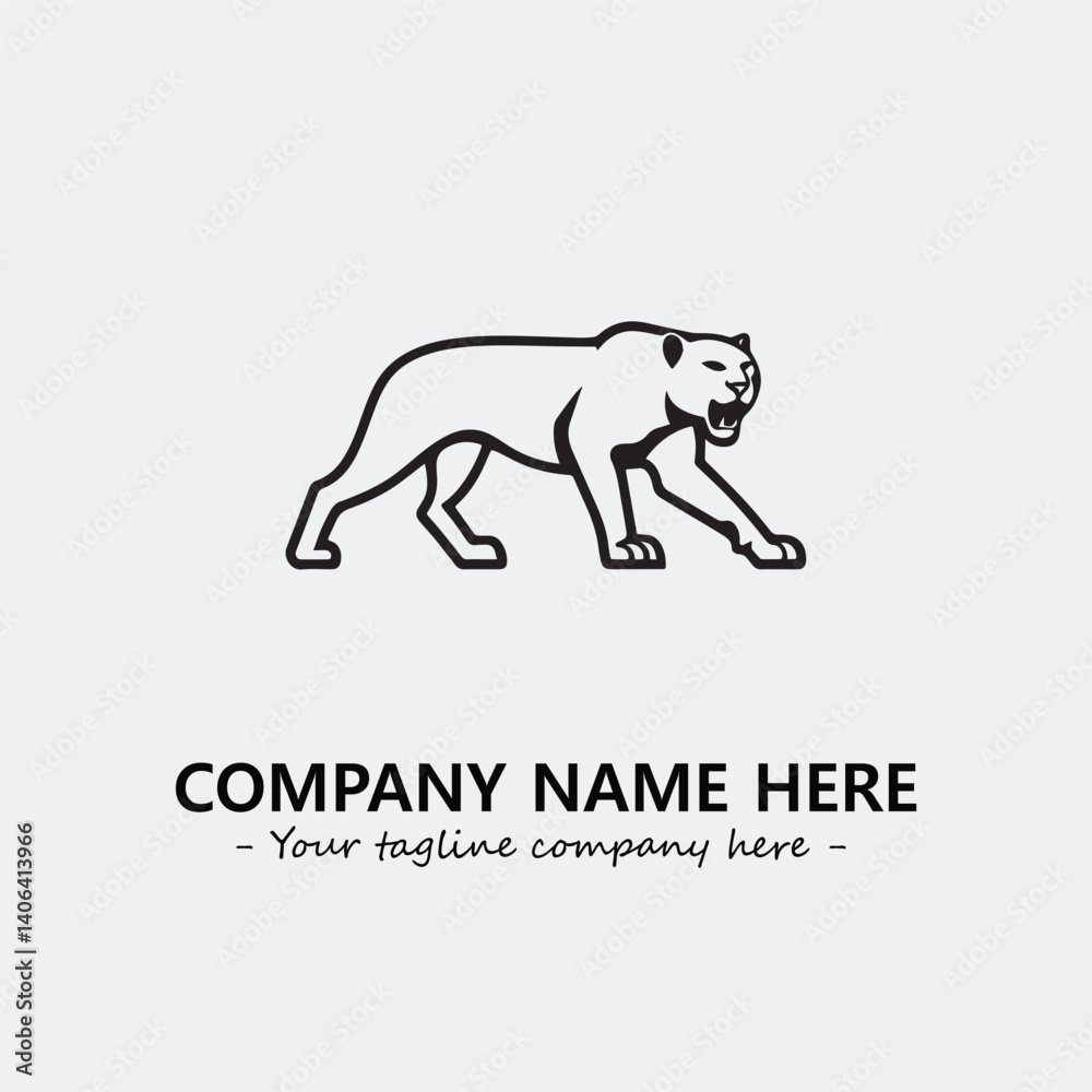 Obraz premium Panther illustration black and white for logo company vector image 