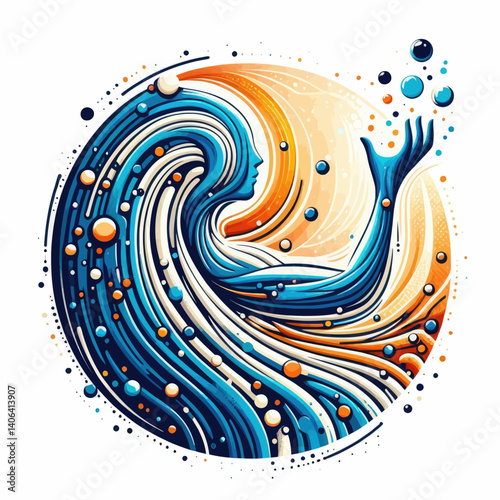 Abstract and artistic vector file of the mind