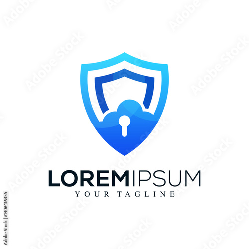 Abstract shield cloud logo design