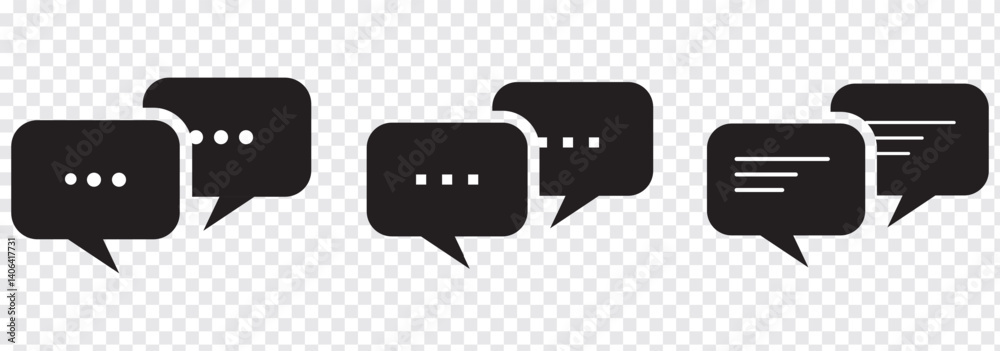 Chat or Comment icon speech bubble symbol. Speech bubble collection . Cloud speech bubbles collection. Black speech bubble . Vector illustration. Chat or Comment icon speech bubble symbol. Speech bubble collection . Cloud speech bubbles collection. Black speech bubble . Vector illustration.