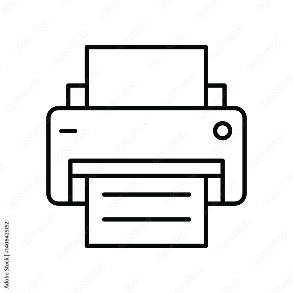 printer line icon vector on white background. printer line icon vector on white background.