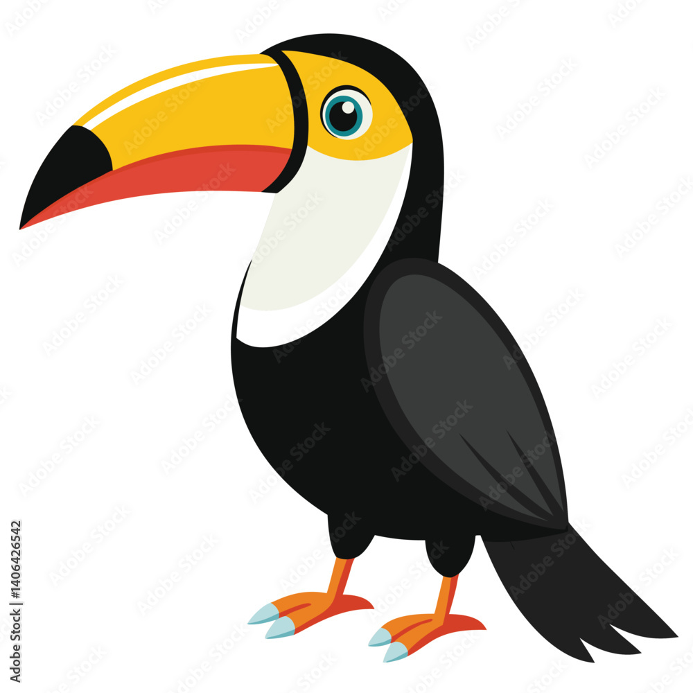 Naklejka premium toucan isolated on white