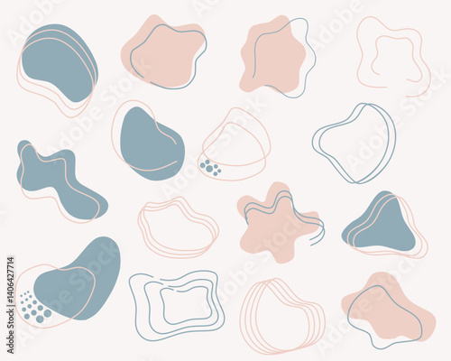 Pastel-toned abstract shapes collection.