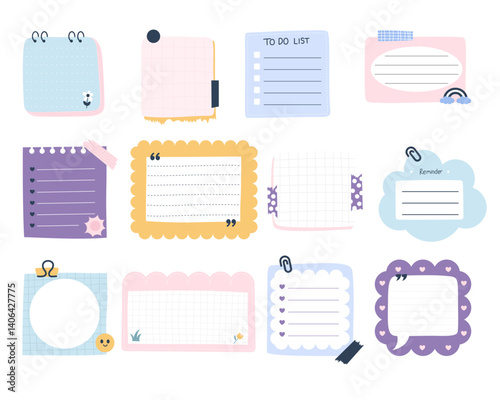 Cute note templates for various organizational needs.