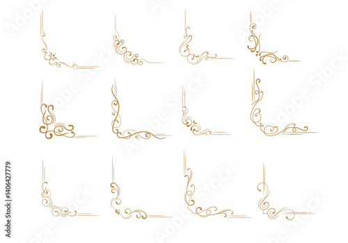 Ornate corner decorations in a collection of decorative vintage elements.