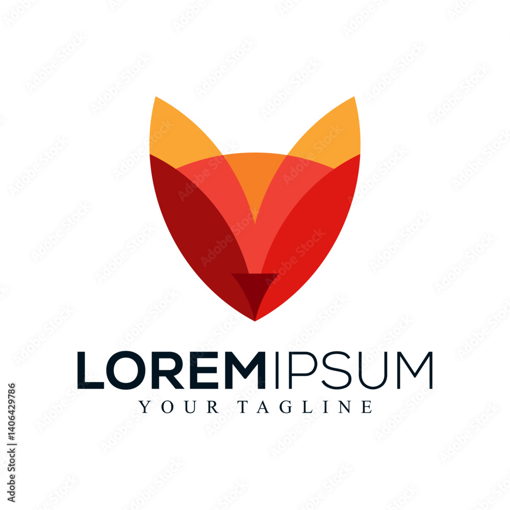 Fototapeta premium Abstract fox logo design