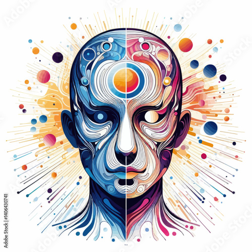 Abstract and artistic vector file of the mind