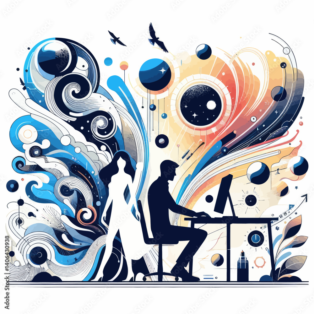 Obraz premium Abstract and artistic vector file of a romantic couple