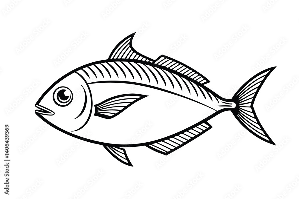 Fototapeta premium Fish vector silhouette on a white background
